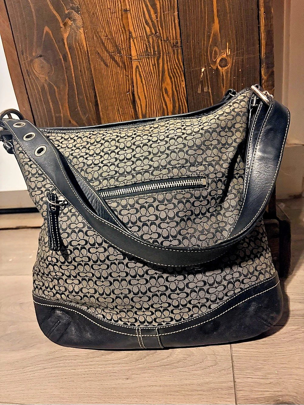 Coach Signature Jacquard Hobo Bag